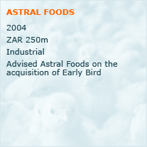 Advised Astral Foods on the acquisition of Early Bird