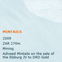 Advised Mintails on the sale of the Elsburg JB to DRD Gold