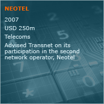 Advised Transnet on its participation in the second network operator, Neotel